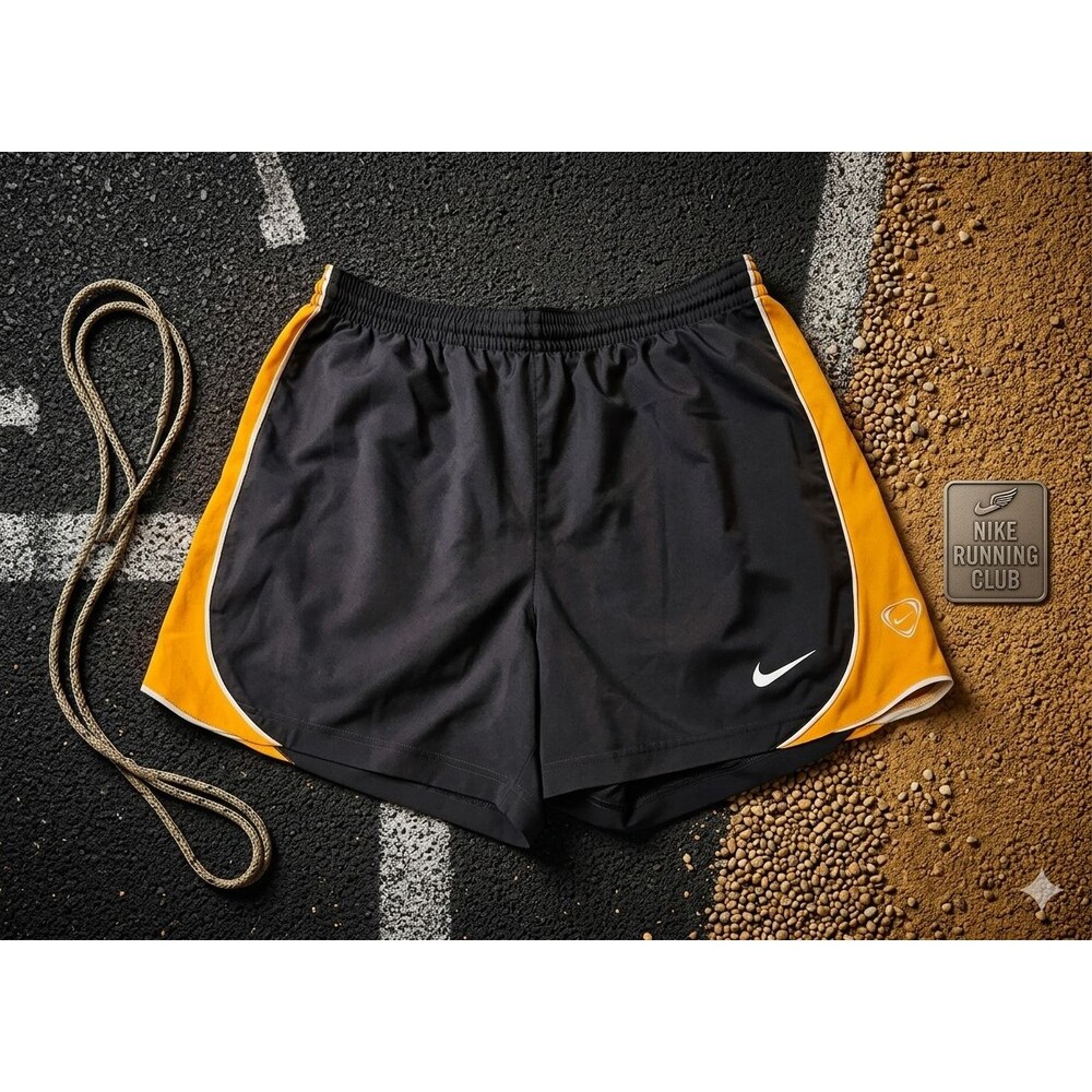 Nike Dri‑Fit Athletic Shorts Women’s L Black Orange Running Training Lightweight